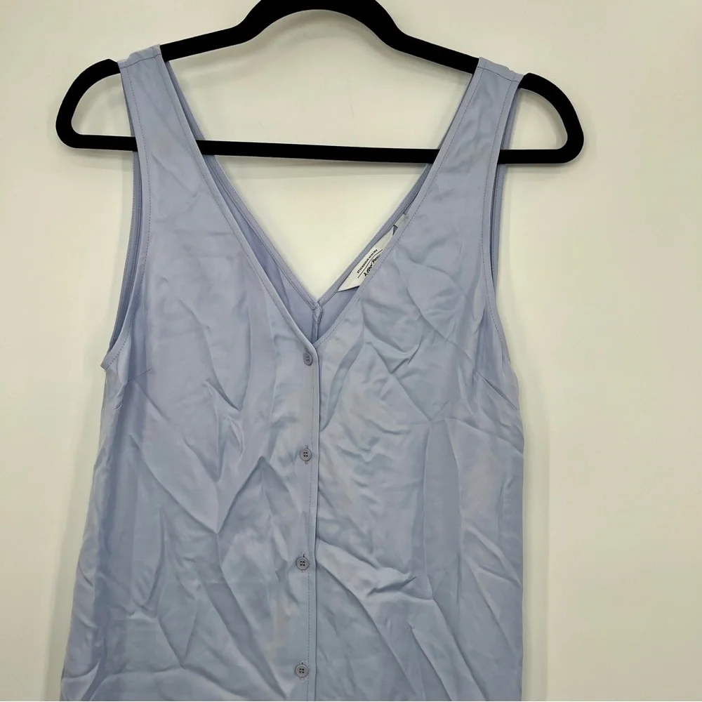 & Other Stories Eco Cupro Button Up Sleeveless Mini Shift Dress Blue EU 36 US 6 - Picture 7 of 11